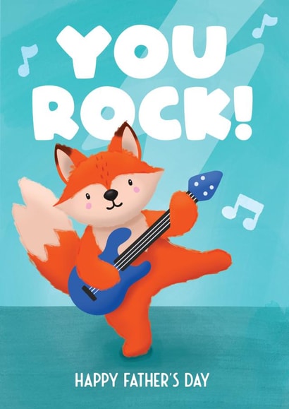 Rock & Roll Father's Day Card for Music Dad, Stepfather, Father Figure created by Bev O'Connor || @oconnordesign
