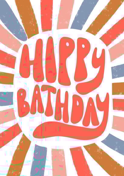 Hippy Bathday funny birthday card created by Silky Rose Design