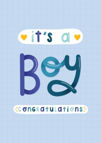 It's a boy baby congratulations card created by Joanne Hawker