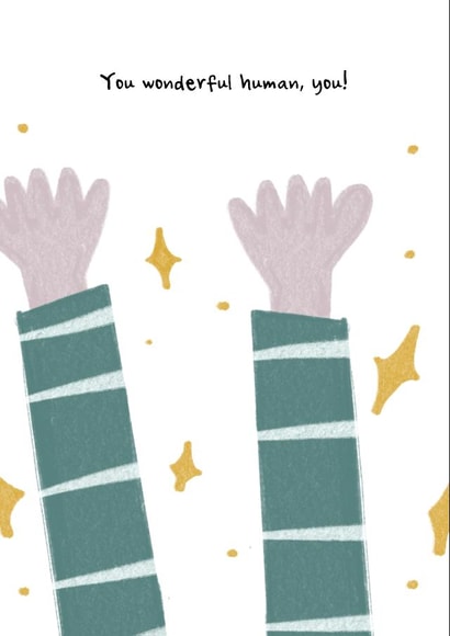 Wonderful human thank you card created by Lucy & Bug