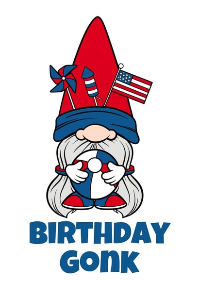 Happy Birthday American Gonk Gnome created by Darren Meredith