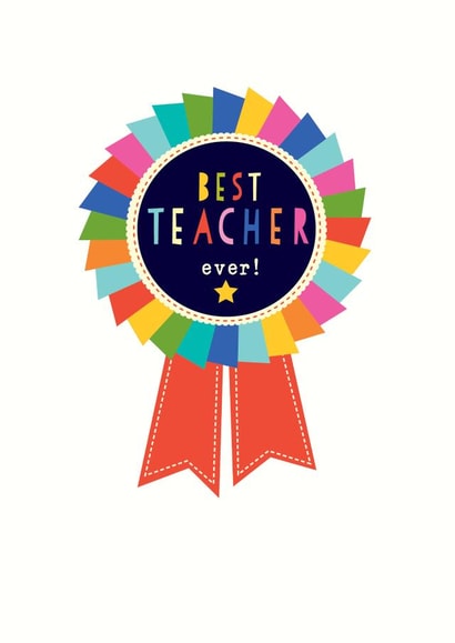 Best Teacher badge design created by Peony Rose Design