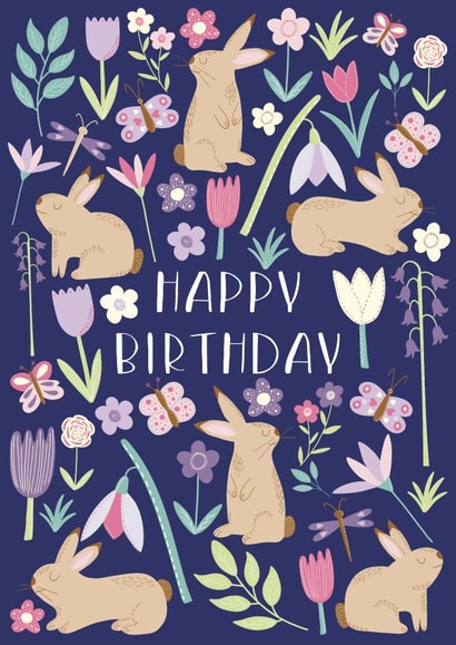 Bunny Rabbit Birthday Card created by Dolly and Fred