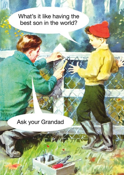 Funny Fathers Day Card - Dad - Retro - What's It Like Having The Best Son In The World created by © Ladybird Books Ltd 2025