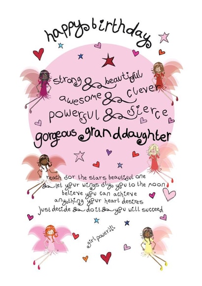 Happy Birthday And Reach For The Stars Gorgeous Granddaughter created by The Girl Power Fairies