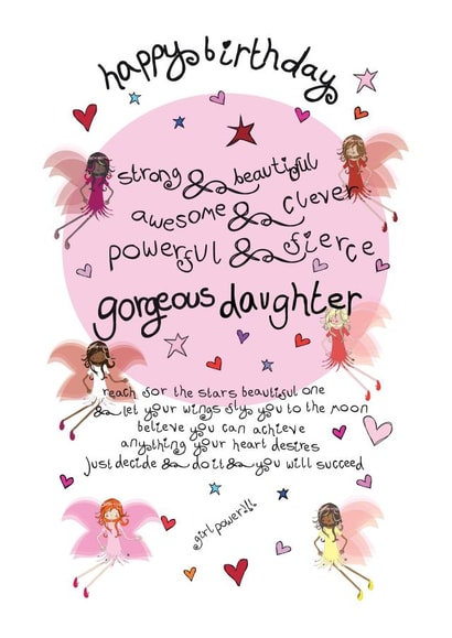 Happy Birthday And Reach For The Stars Gorgeous Daughter created by The Girl Power Fairies