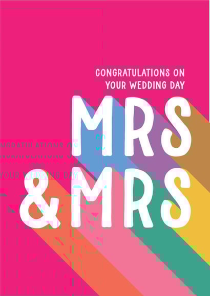 MRS & MRS WEDDING DAY CARD created by Summer Lane Studio