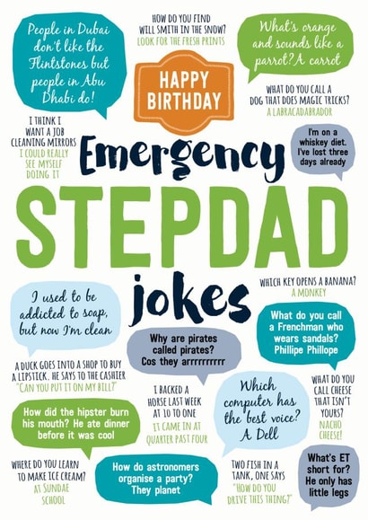 Emergency Stepdad Jokes Birthday Card created by Paper Plane