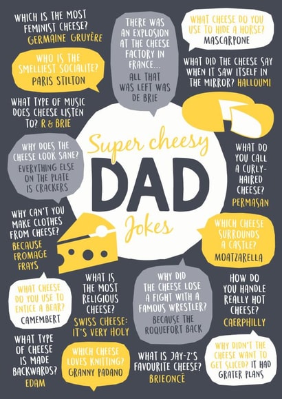 Funny Fathers Day Card / Birthday Card - Dad - Cheese - Super Cheesy Dad Jokes created by Paper Plane