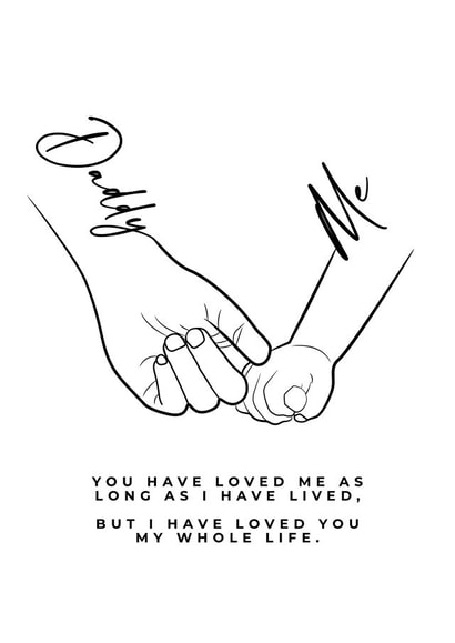 First Fathers Day Card holding hands created by Tom Spencer