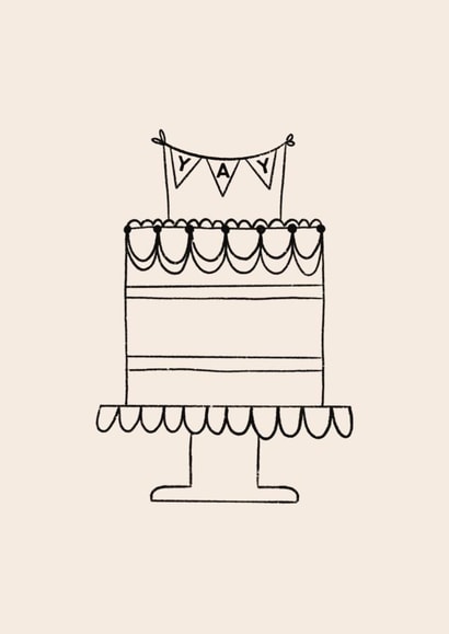 Black & White Cake Birthday Card created by EilidhIllustrates