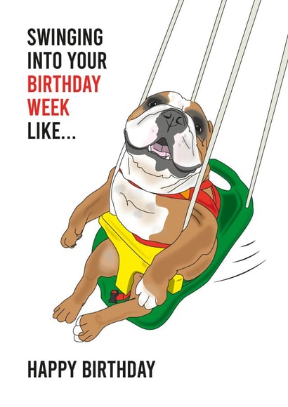 Birthday Week Bulldog Birthday Card created by Mint Ink