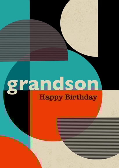 Bold Graphic Retro Shapes Grandson Birthday  created by Rocket68