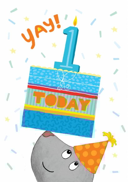 Yay! 1 today - 1st birthday card created by Pencilface