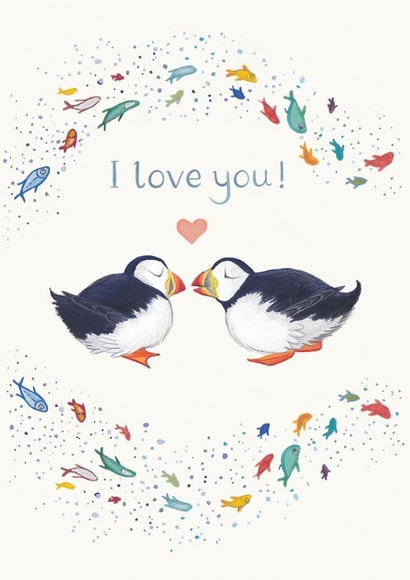 I Love You Puffin Pair card created by Carina Roberts