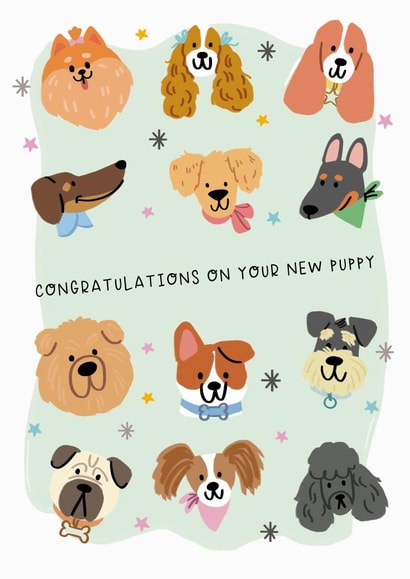 New puppy card 1000 created by Lucy Rose Party