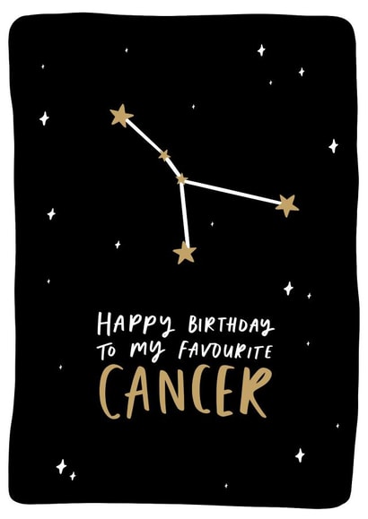 Happy Birthday To My Favourite Cancer Birthday Card created by Studio Yelle