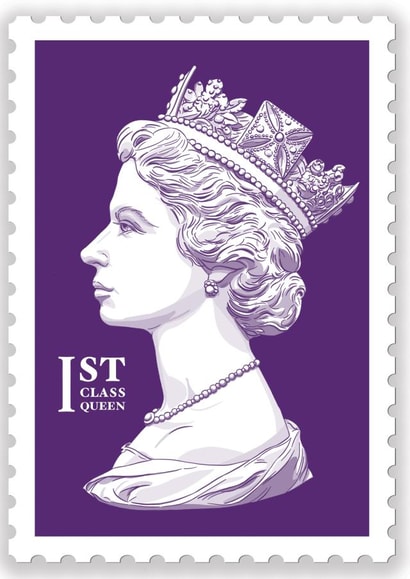 First Class Queen Jubilee Stamp Card created by Wit & Wisdom
