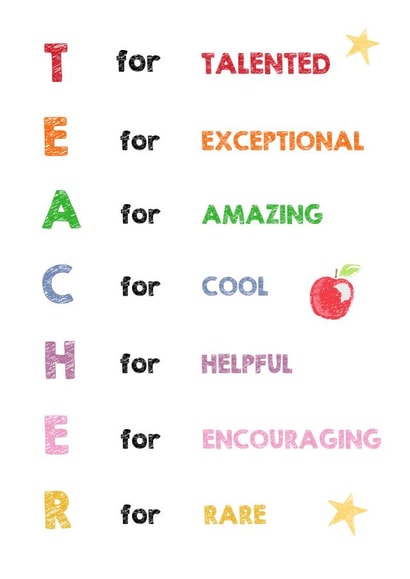 Thank you for helping me grow Teacher card created by BeauPrintBoutique