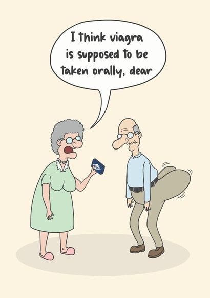 Viagra Confusion Birthday Card created by Sam Birch