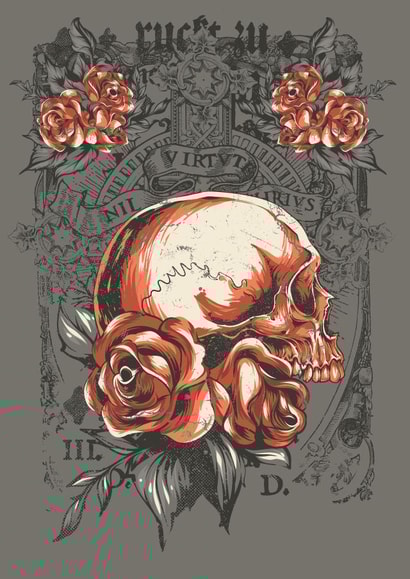 Skull n Roses created by Mel @ DeadHead Designs