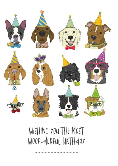 Wishing you the most woff-derful birthday created by Dandelion Stationery