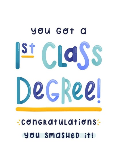 First Class degree graduation card created by Joanne Hawker