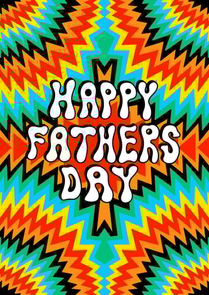 Psychedelic colourful Fathers Day card created by Ailish Beadle