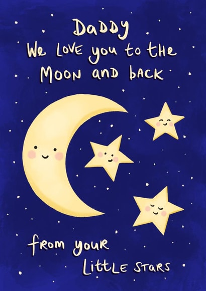 Daddy We love you to the Moon and Back from 3 kids created by Tilly Bean Loves