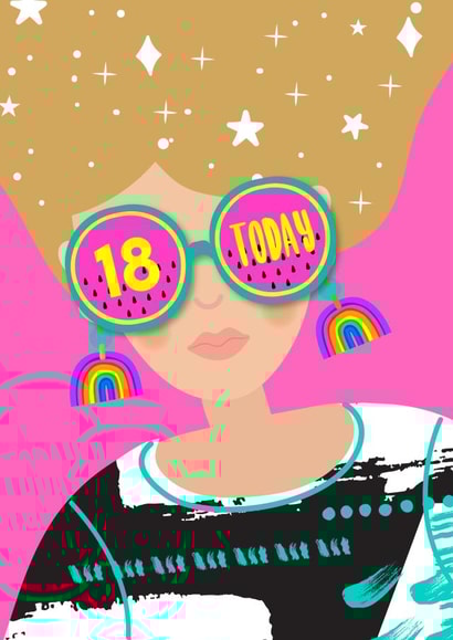 18 Today Girl in Glasses 1001 created by Colour Pop Prints