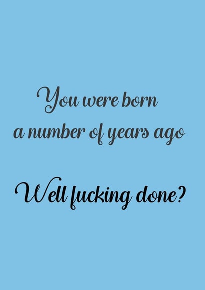 Well done on your Birthday (profanity card) created by Jessica Jayne Harney