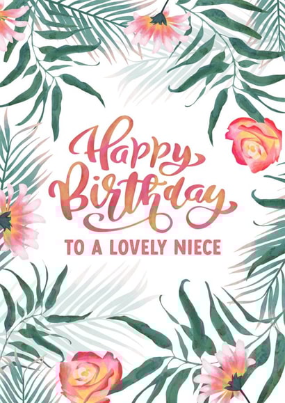 Tropical Flowers Birthday Card for a lovely Niece! created by Evie Garnett Designs