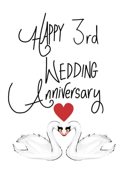 3rd wedding anniversary card created by Naughty Nice