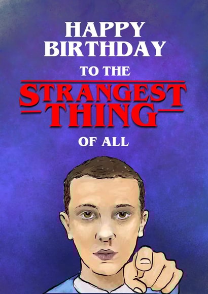 Stranger Things Birthday Card created by Rosie Johnson Illustrates