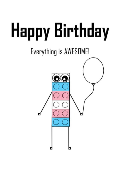 Everything is AWESOME birthday card 1001 created by RCrafts