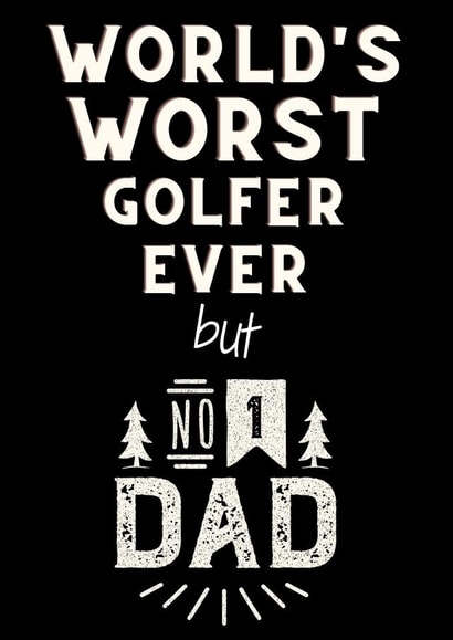 Funny sarcastic golf fathers day card created by Ayeland Co