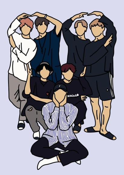 Fun Birthday Card - BTS - Heart created by Moonchild