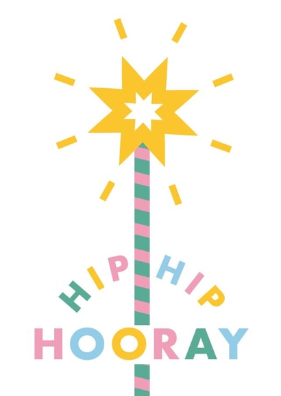 Hip Hip Hooray Sparkler Birthday Card created by Inky Acorn Designs