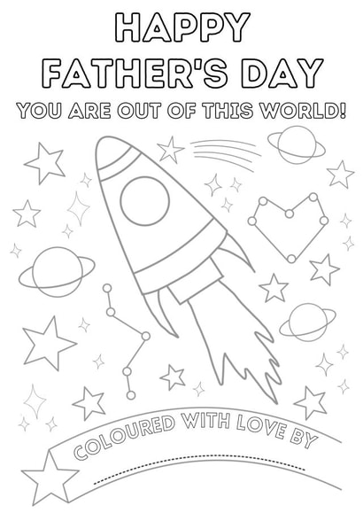 Happy Father's Day Colour in Card - Colouring Card for Daddy Grandad - From Kids created by Happy Gifting Studio