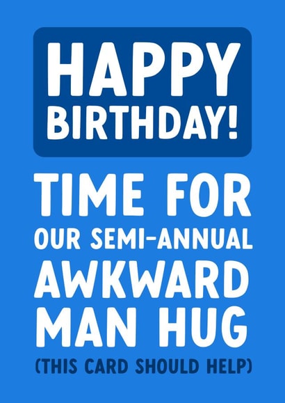 Funny man hug Birthday card! created by Evie Garnett Designs
