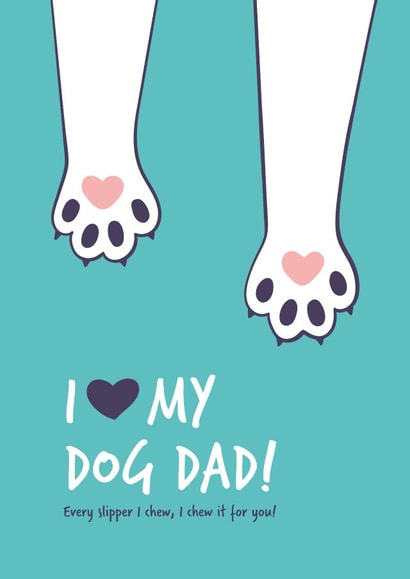 Funny Fathers Day card from the Dog created by Goofy Guineas