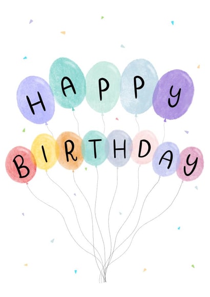 Happy Birthday Balloons Card created by Kalm Lettering