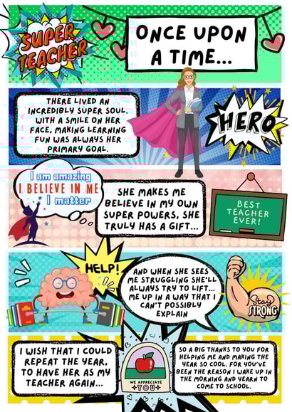 Super Teacher Card created by Your Once Upon A Time