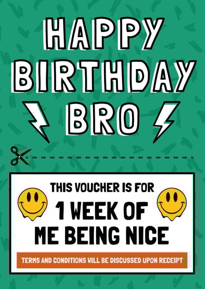 Funny Voucher Brother Birthday Card created by AbiGoLucky