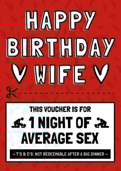 Funny Average Sex Voucher Card for Wife Birthday created by AbiGoLucky