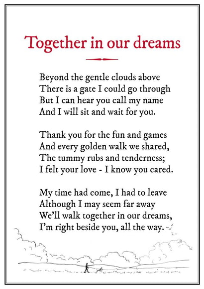 Dog sympathy poem 1002 created by And Angels Kiss Their Fur