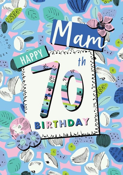 Floral Mam 70th birthday card created by Rebecca Prinn
