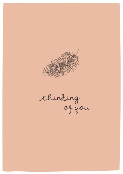 Sympathy, Thinking of you, Feather Designed greeting card created by la la la Designs