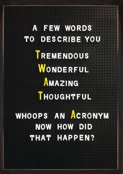 Twat Acronym Card created by Brainbox Candy