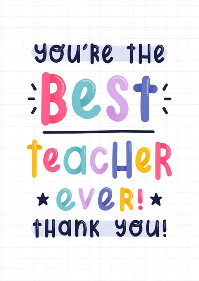 Best teacher ever thank you card created by Joanne Hawker